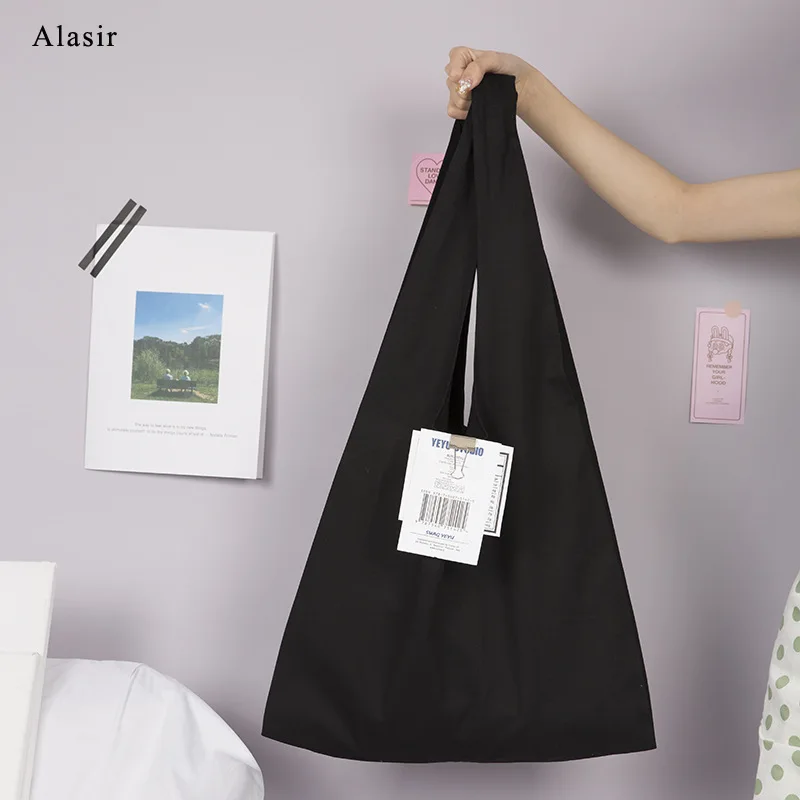 Alasir Fun Label плотная большой вместимости цветная Холщовая Сумка японская простая