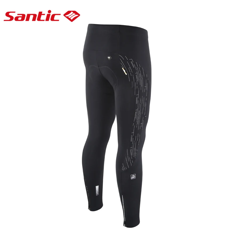 Santic мужские велосипедные длинные штаны с подкладкой, зимние 4D подушечки, светоотражающие тепловые штаны, сохраняющие тепло, велосипедные штаны, азиатские S-3XL, M7C04095 - Цвет: M7C04095