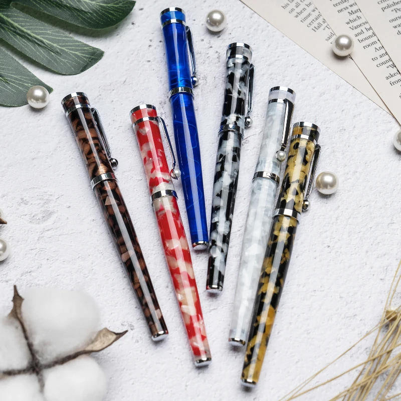 Новый Fuliwen Elizabeth Edition F2037 Celluloid стиль перьевая ручка высокого качества красный