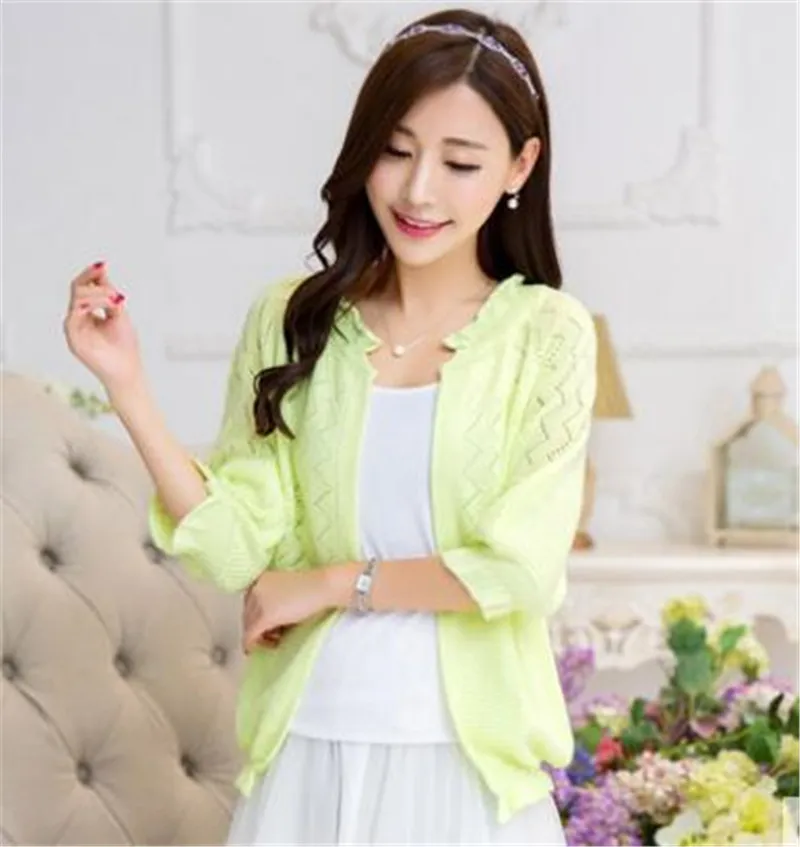 Женский кардиган свитер женский короткий Стильный тонкий Маленькая шаль вязаный