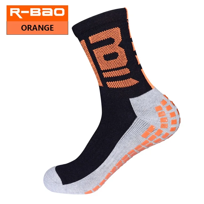 orange RB6604 R-BAO новое поступление Взрослые Махровые носки для футбола высококачественные Нескользящие футбольные короткие носки - Цвет: orange