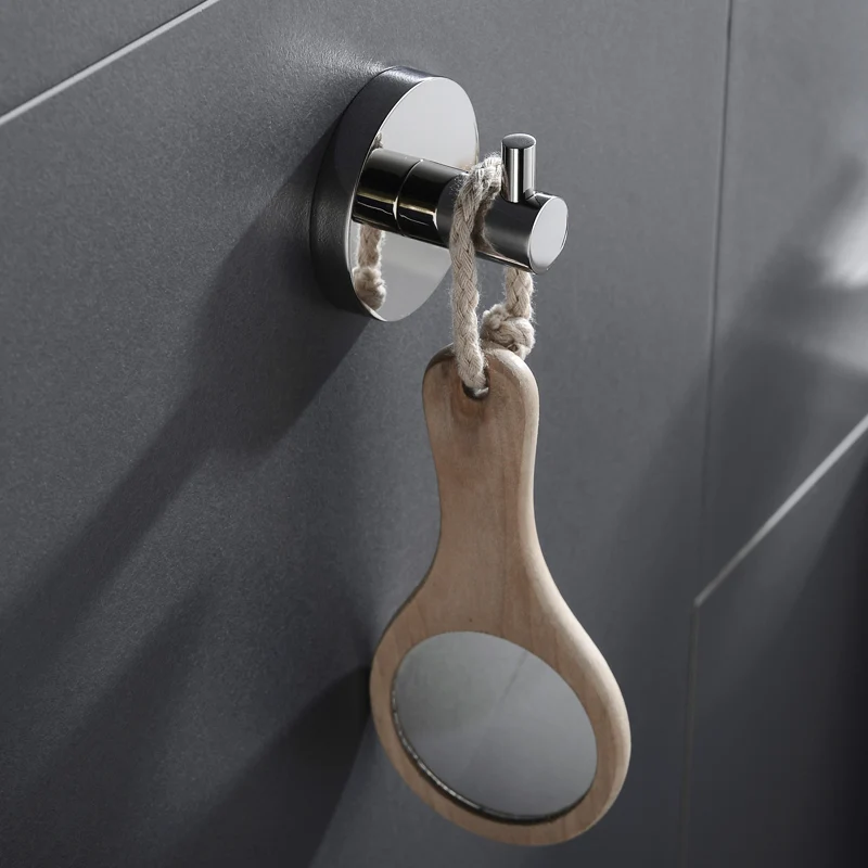 Robe Hook Высокое качество SUS 304 нержавеющая сталь набор аксессуаров для ванной комнаты хромированная вешалка для полотенец держатель для бумаги кольцо для полотенец Настенный - Цвет: Robe Hook