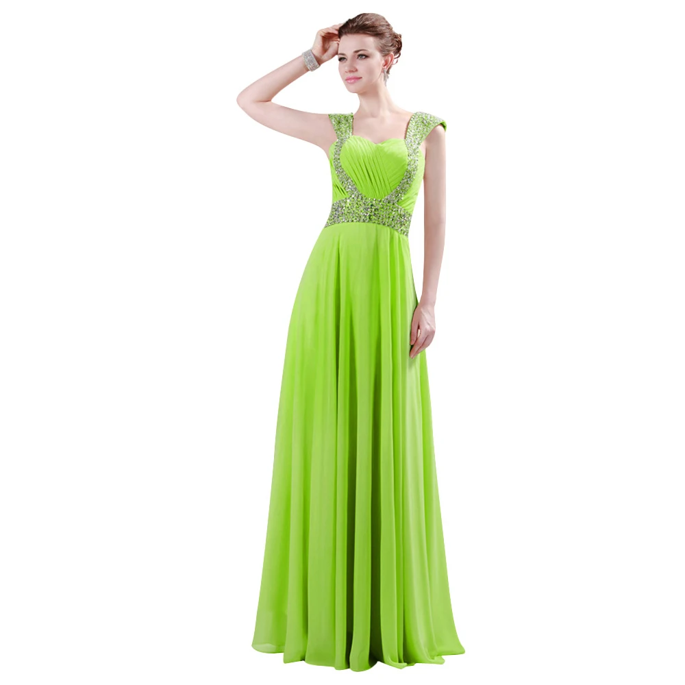 Elegant Women Cap Sleeve A Line Prom Dress 2015 Floor Length Backless Long Evening Dresses Beaded Robe De Soiree 4446 | Свадьбы и