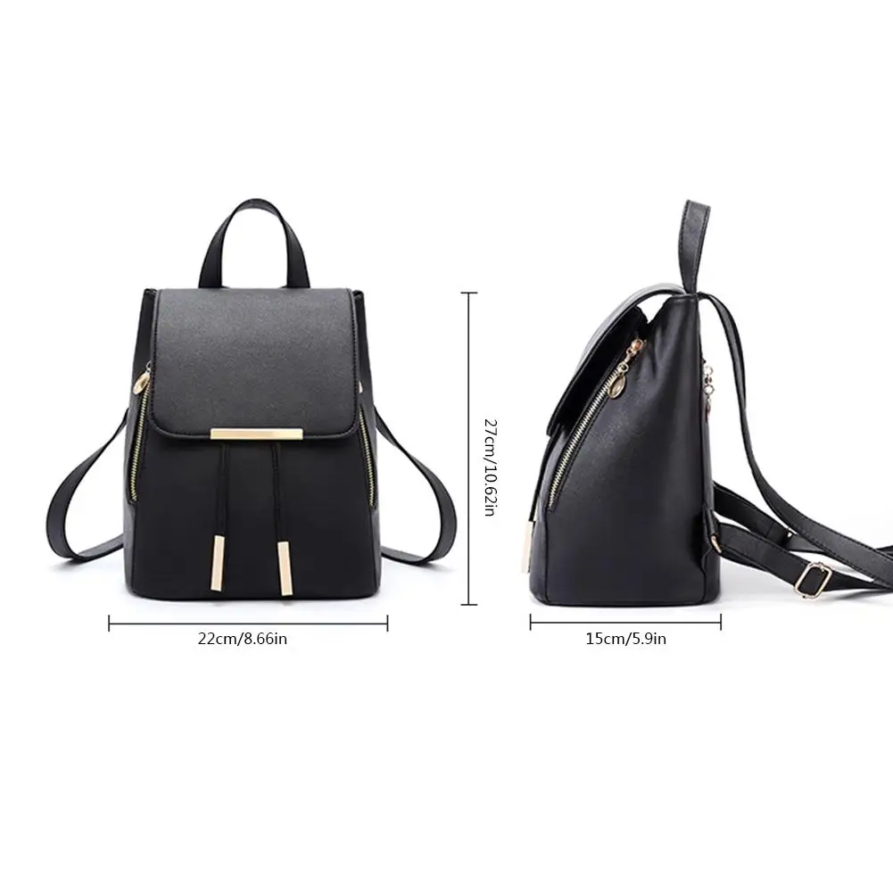 

Simple Stylish Women Backpack Shoulder Bags Big Large Capacity Tassel Hand bag PU Leather Lady Backpacks Black Travel Girl Bags