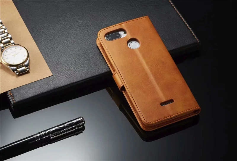 Магнитный кожаный Ретро Чехол-книжка Fundas для Xiaomi A2 Lite, простой Роскошный чехол-кошелек для Redmi 4X5 Plus Note 6 A 7 8 Pro