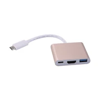 newest type c usb 3 1 to usb c 4k hdmi usb3 0 adapter 3 in 1 hub for apple macbook sliver and gold colors