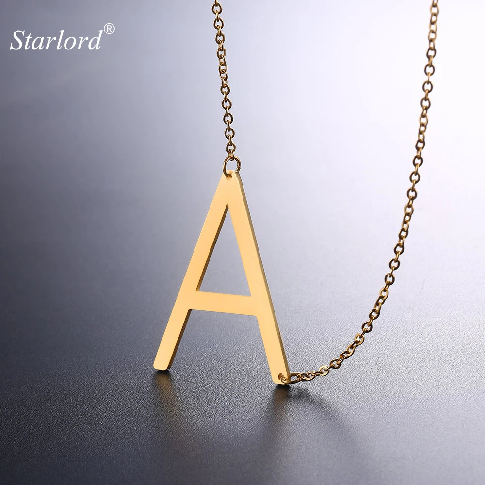 

Starlord Initial A Letter Pendants & Necklaces For Women Men Personalized Gift Alphabet Jewelry Stainless Steel Necklace GP2601
