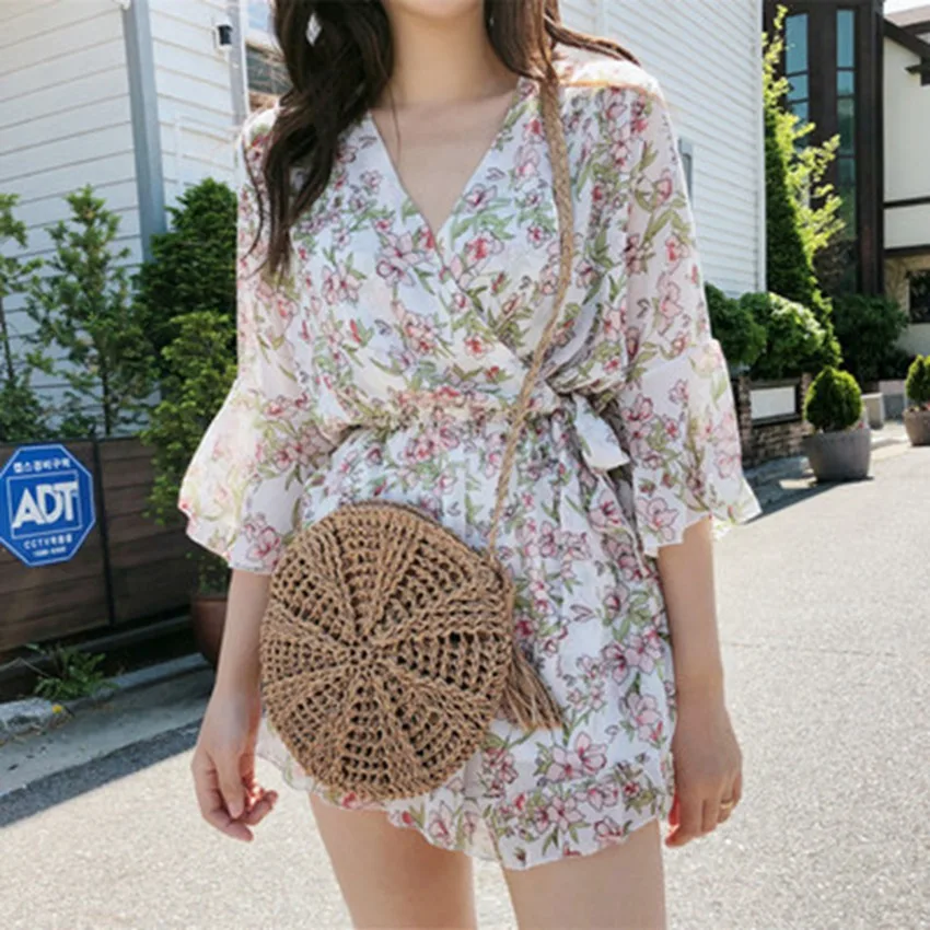 

New diagonal spanish lady round cake straw bag handmade woven bag travel vacation leisure beach bag