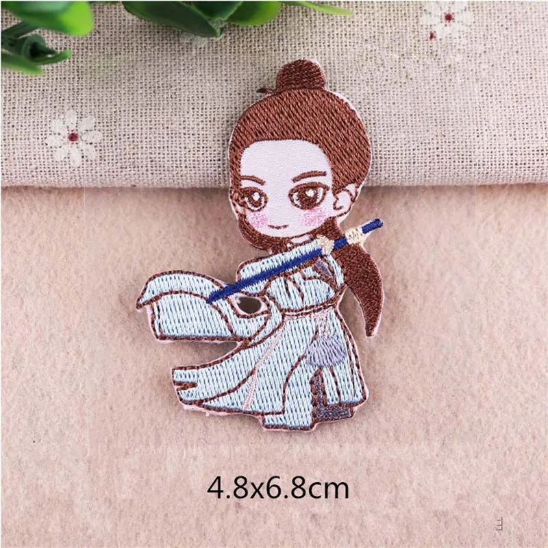 DoreenBeads китайский мультфильм старинный портрет Parches вышивка железные нашивки для