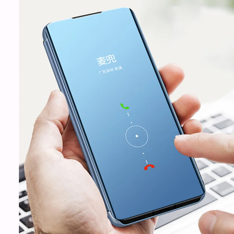 Зеркальный флип-чехол для huawei P30 Pro P20 Lite Honor20 Mate20, чехол, умный прозрачный кожаный чехол с подставкой 360, полная защита, роскошный чехол
