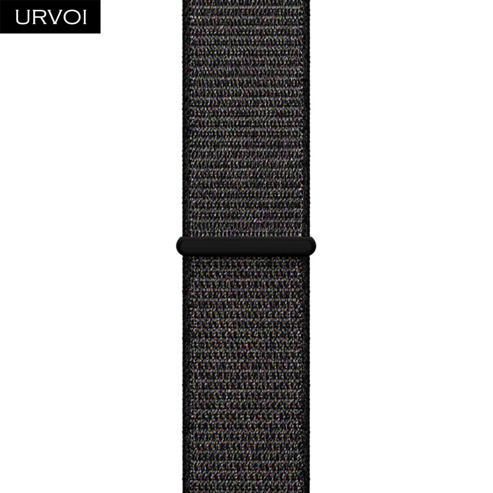 Original Black URVOI Спортивная петля для apple watch band series 5 4 3 2 1 светоотражающий ремешок для iwatch двухслойный дышащий тканый нейлон осень - Цвет ремешка: Original Black