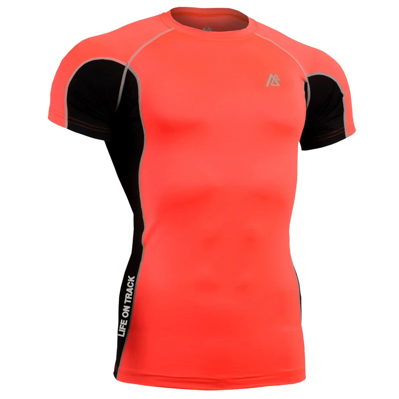 Летняя многофункциональная футболка для бега мужские компрессионные облегающие