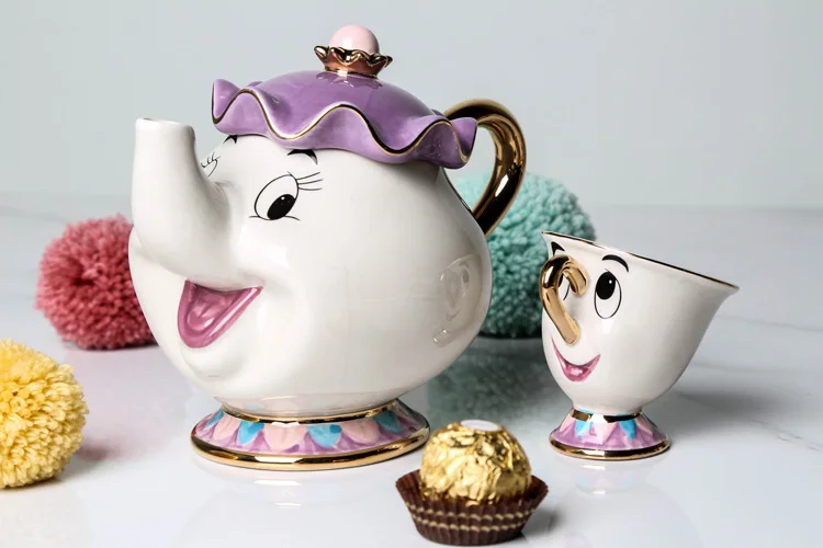 Семейный старинный мультфильм Красавица и чудовище чайный горшок кружка чип
