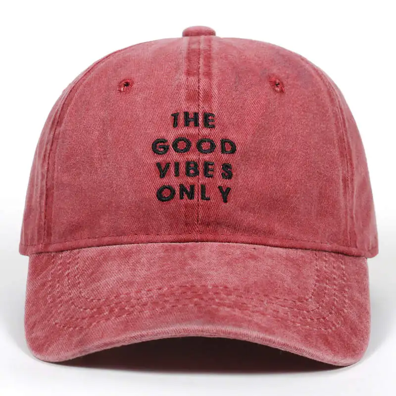 Шляпа c вышивкой из мытого хлопка THE GOOD VIBES ONLY для отца мужчин женщин хип хоп Snapback