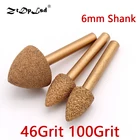 Хвостовик ZtDpLsd, вакуумный паяный алмазный шлифовальный наконечник 6 мм, сверла для гравировки, нефрита, пилинга, инструменты для резьбы, 1 шт.