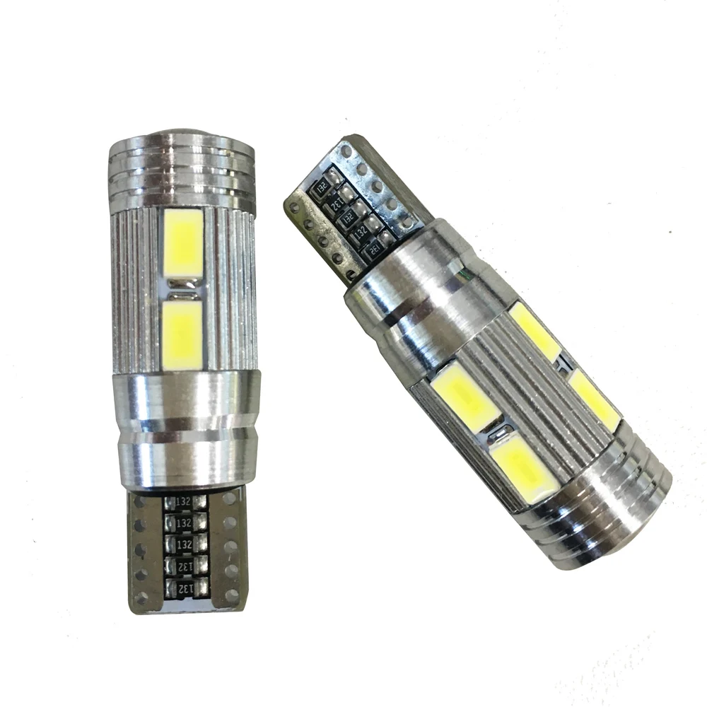 10PCS High Quality T10 10 SMD 5630 LED CANBUS Auto Wedge Lamp 192 194 168 W5W 10SMD 5730 Car Parking for Fiat 500 500L | Автомобили и
