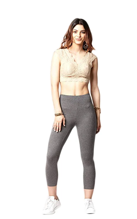 ICOSTUMES High waisted capri Soft Cotton Spandex Leggings stretch and breathable fabric leggings