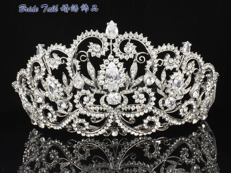 Прозрачные Австрийские кристаллы свадебные украшения красивый цветок тиара