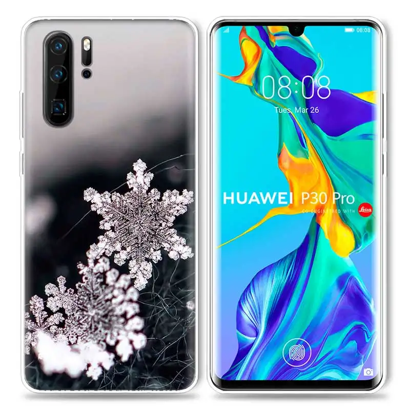 Рождественский чехол со снежинками для huawei P20 P30 P Smart Z Plus P10 P9 P8 mate 10 20 lite Pro Mini силиконовые чехлы для телефона