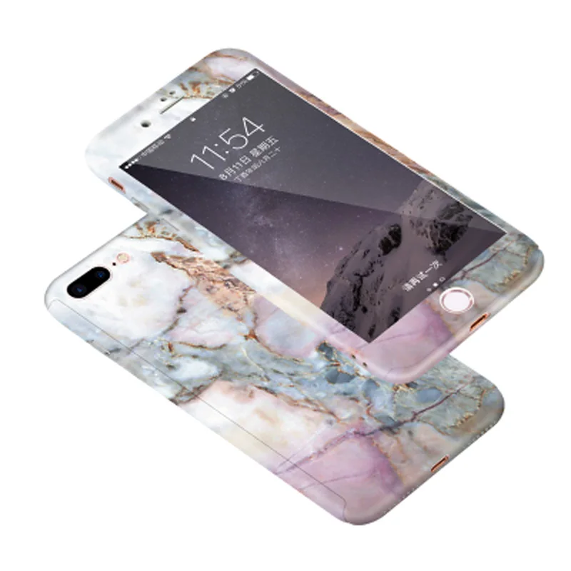 Чехол для iPhone Xs Max 360 защитный чехол с цветочным мраморным камнем X XS XR 7 8 6s Plus