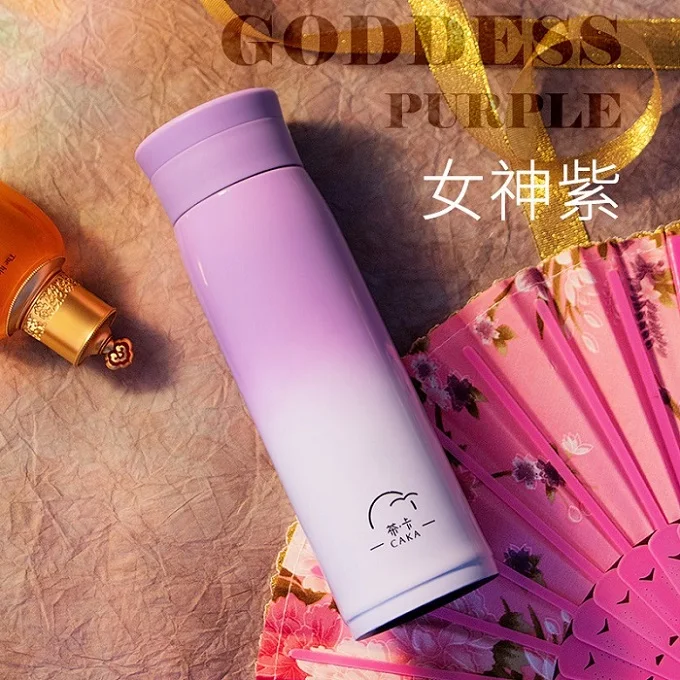 VIOLET CAKA 500ml Thermos Bottle Stainless Steel Vacuum Flasks - Цвет: VIOLET
