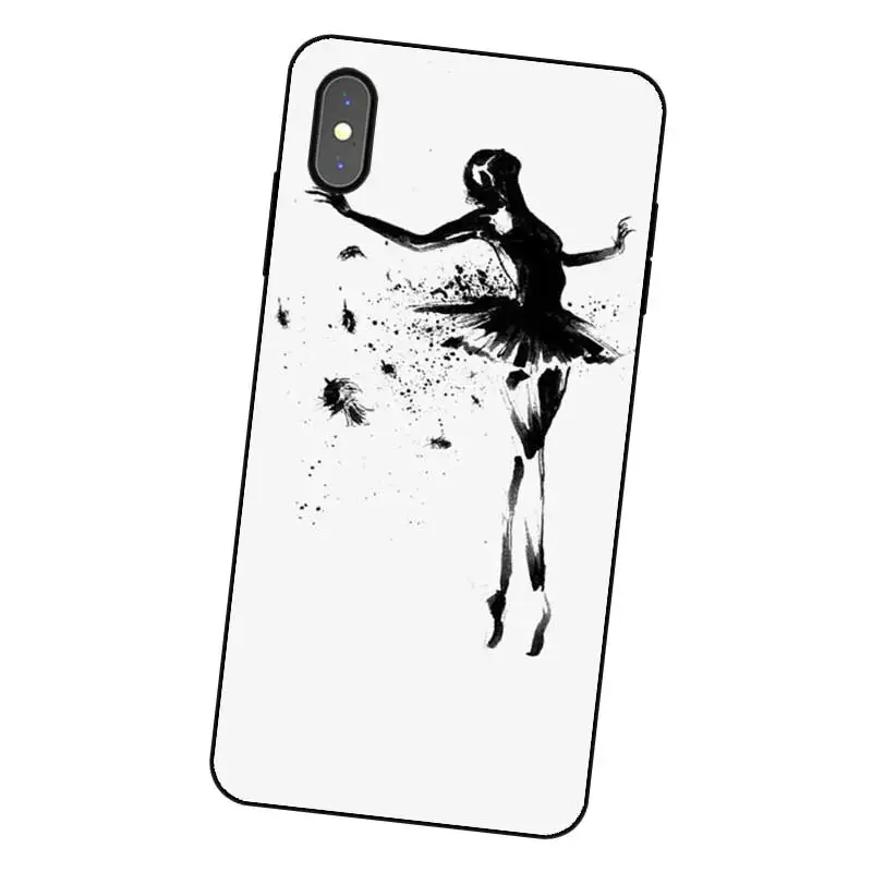 P010 Ballet Black Silicone Case Cover For Apple iPhone 11 Pro XR XS Max X 8 7 6 6S Plus 5 5S SE |