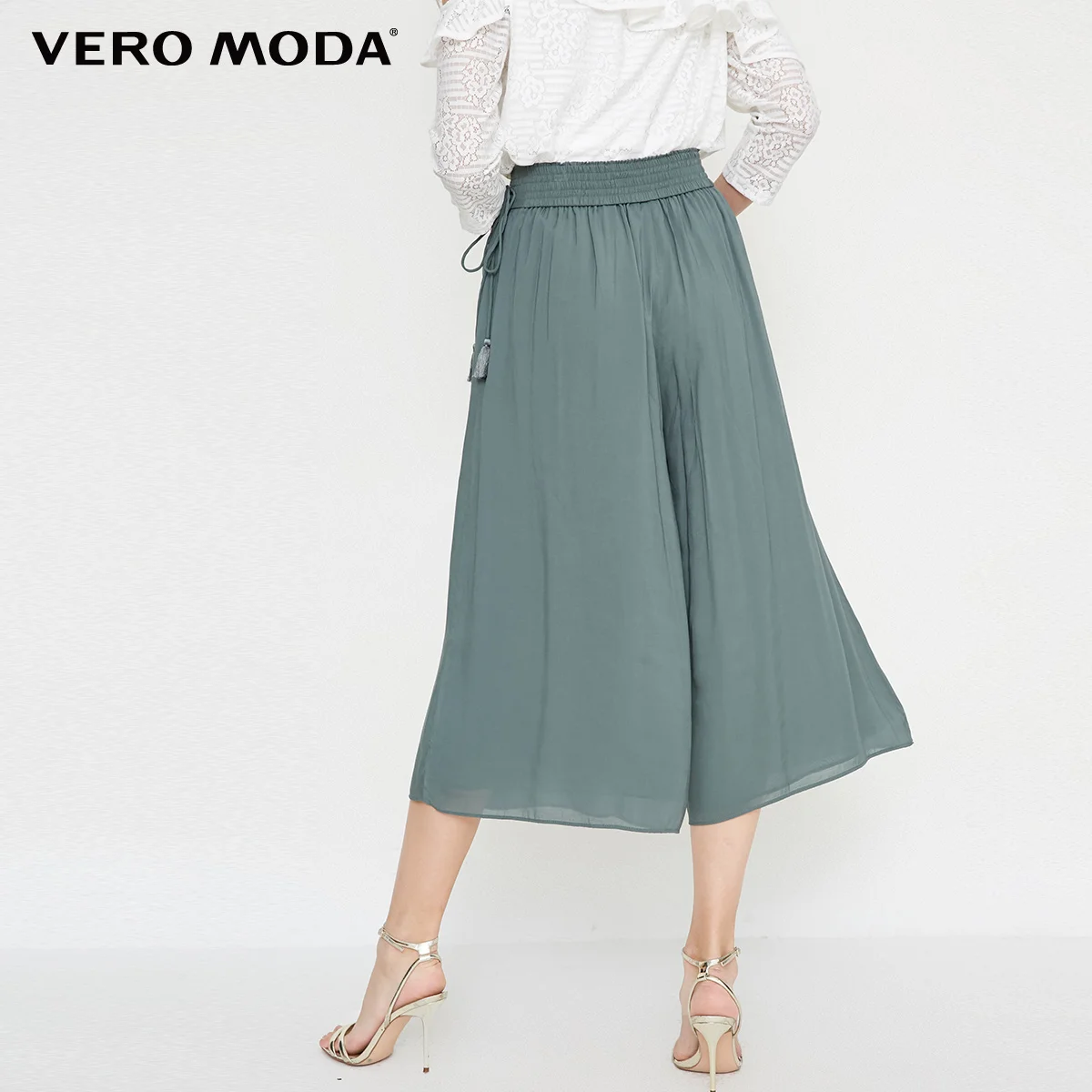 Vero Moda новые женские свободные Эластичные на шнуровке талии широкие брюки Капри | 31836J533
