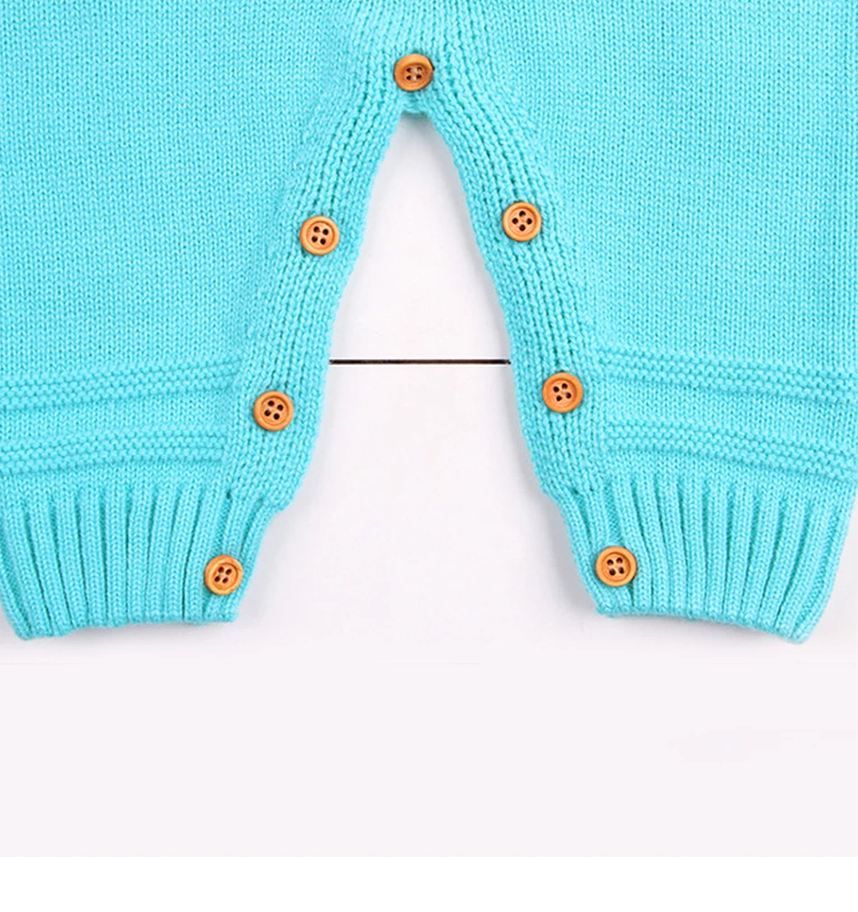 Warm Knitted Rabbit Baby Rompers Newborn Baby Girl Clothes Children's Overalls Stitch Long Sleeve Bunny Baby Clothes Spring Fall