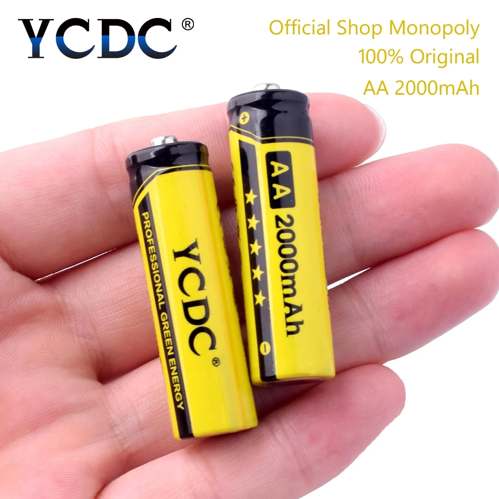 Оригинальные аккумуляторные батарейки YCDC 4 20 шт./лот Ni MH AA 2A 1 2 В 2000 мА · ч