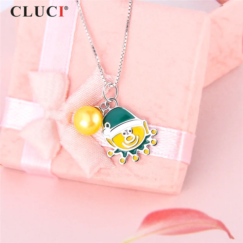 CLUCI Sunshine Smile Face серебро 925 пробы подарок подвеска с жемчугом для ожерелья