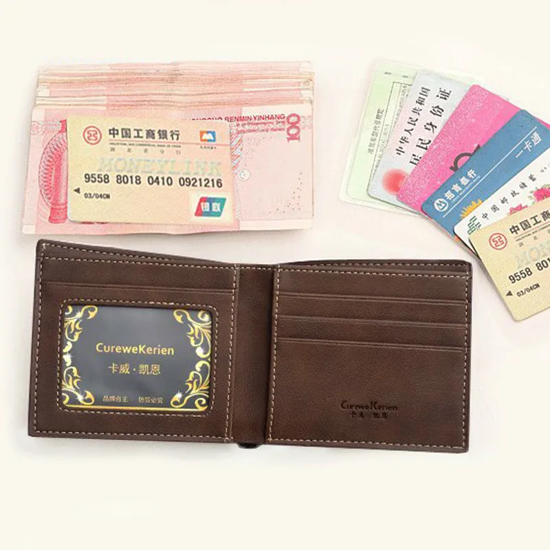 Качественные новые мужские кошельки из искусственной кожи черного цвета 2