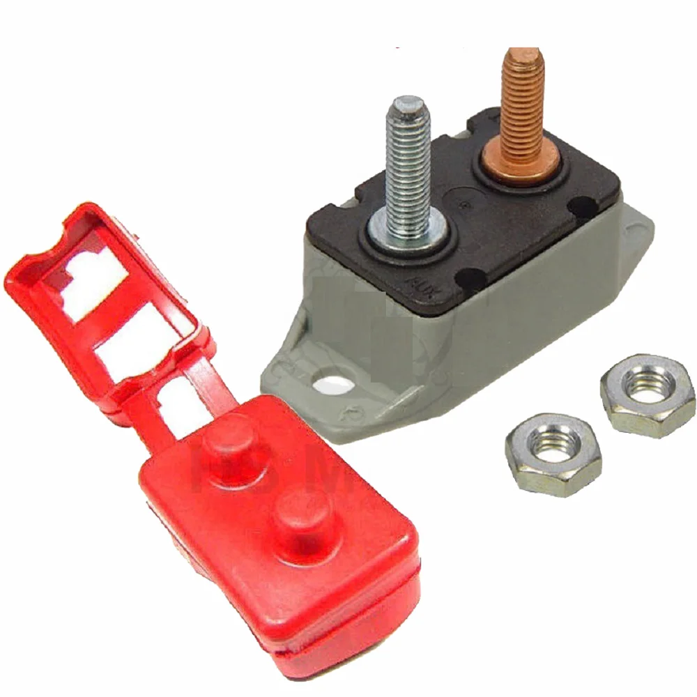 

12V 30A/40A/50A stud line protector red protective cover self-recovery overload fuse