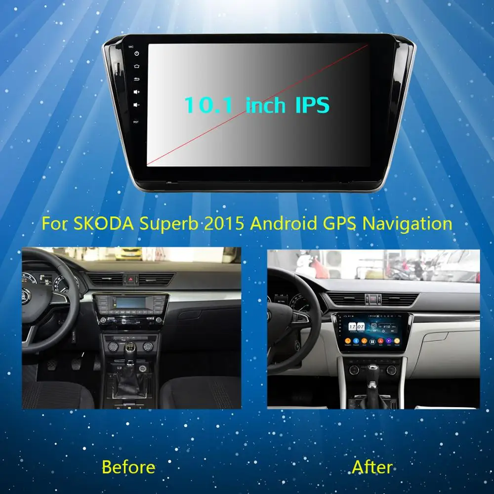 Автомобильный DVD-плеер 10 1 "IPS Octa Core 4G + 64G Android 9 0 для Skoda Superb B8 2016 2017 2018 2019 GPS Navi