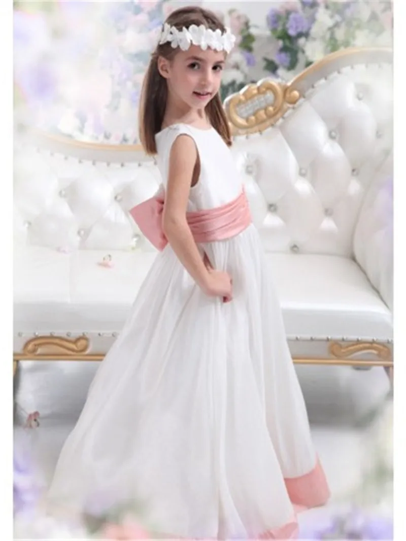 2017 Высокое Качество Первое Причастие EmpireDresses Для Детей Scalloped Длиной до пола