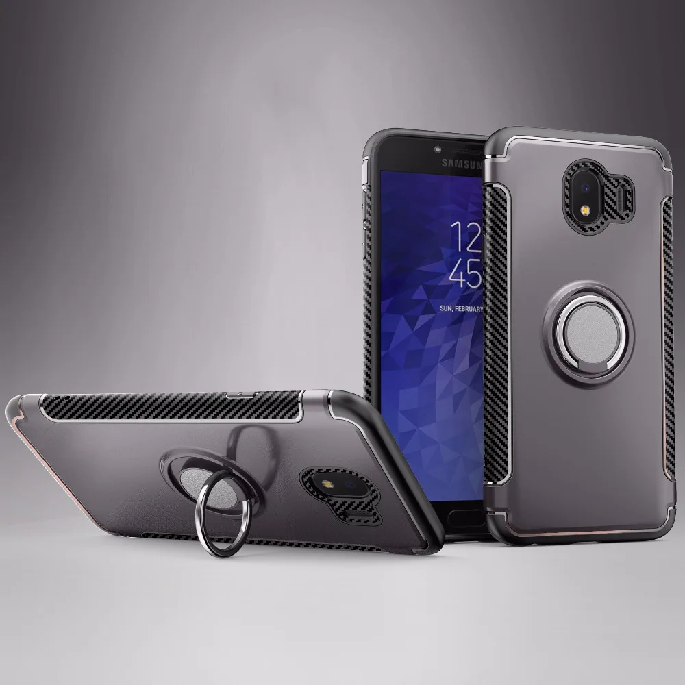 For Samsung J4 J6 2018 Phone case Shockproof Hybrid Armor TPU+PC Back Cover J2 J5 J7 prime J3 2016 Metal Ring Rugged Cases | Мобильные