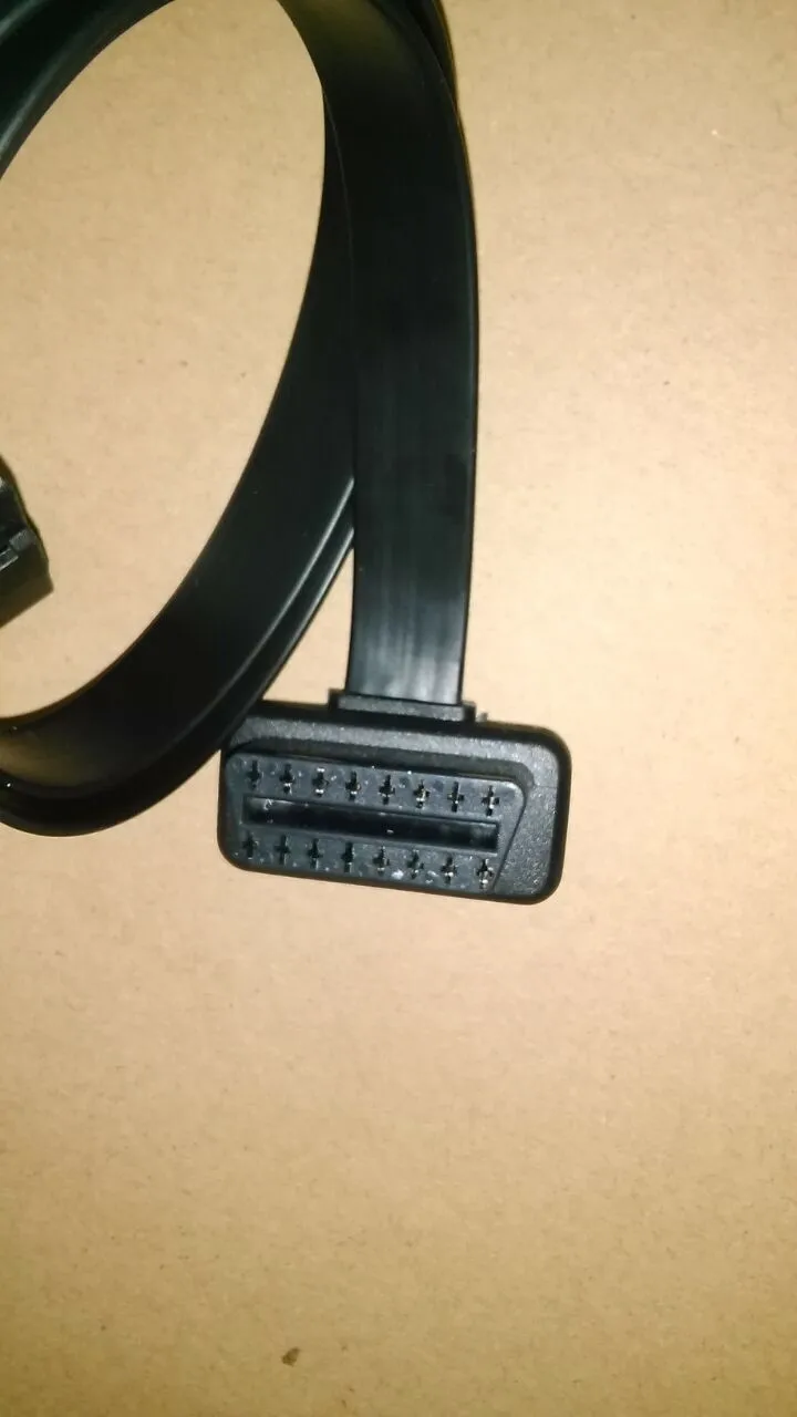 Новинка 2016! Оптовые продажи плоский тонкий как лапша OBDII OBD2 16Pin ELM327 штекер-гнездо