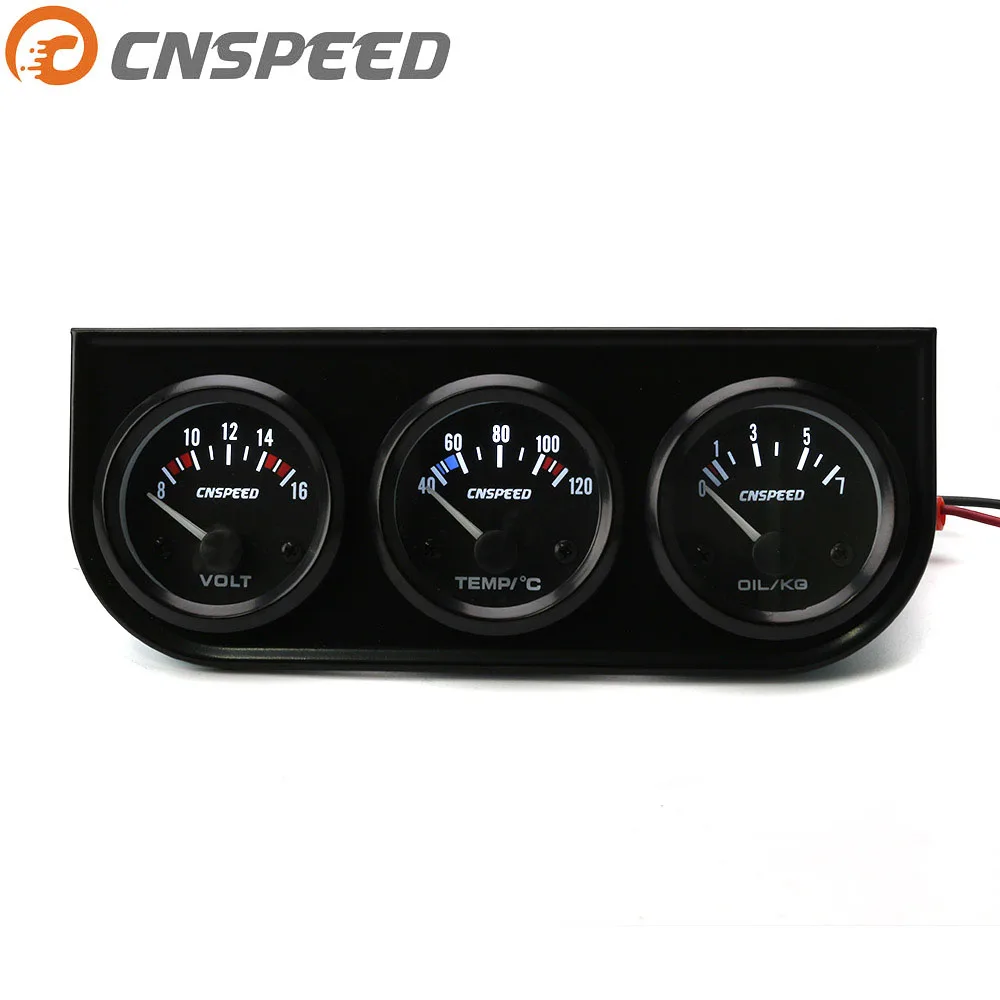 CNSPEED 52 мм 3 в 1 вольтметр датчик температуры воды Датчик давления масла комплект