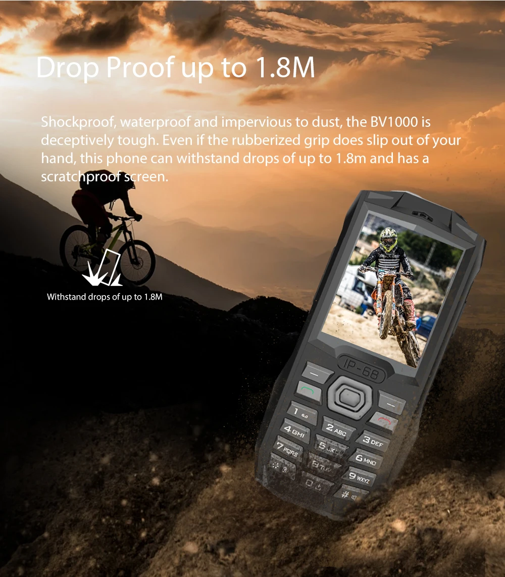 Blackview BV1000 IP68 Водонепроницаемый противоударный MTK6261D Беспроводной FM радио 3000 mAh 0.3MP