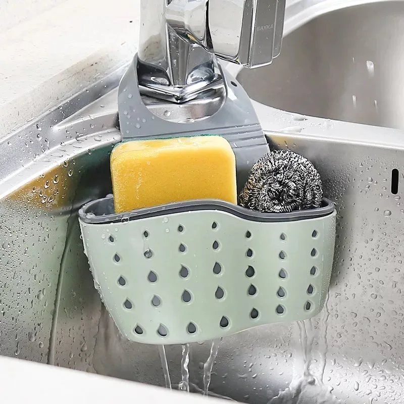 

Sink Shelf Soap Sponge Drain Rack Bathroom Holder Kitchen Storage Suction Cup Kitchen Organizer Sink kitchen Accessories Gadgets