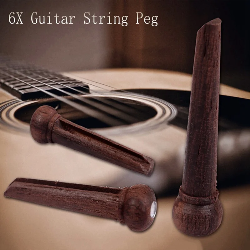 6 шт. палисандр гитарный мост штифты концевой штифт набор|Детали и аксессуары для