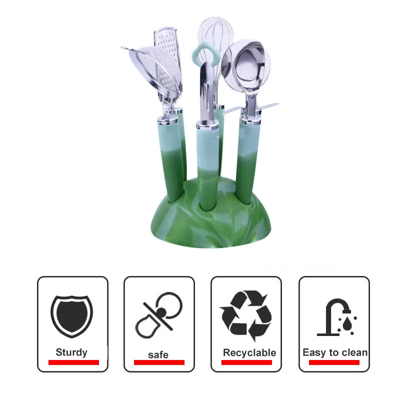 7 шт./компл. набор кухонных гаджетов посуда из нержавеющей стали с мягкими ручками