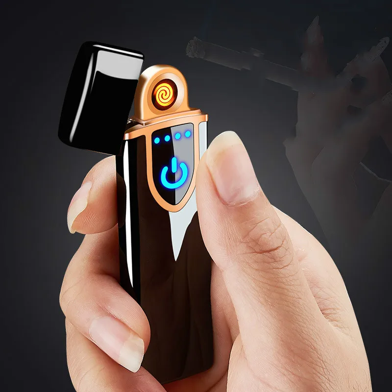 Новинка 2019 зажигалки с защитой от отпечатков пальцев и USB зарядкой металлические