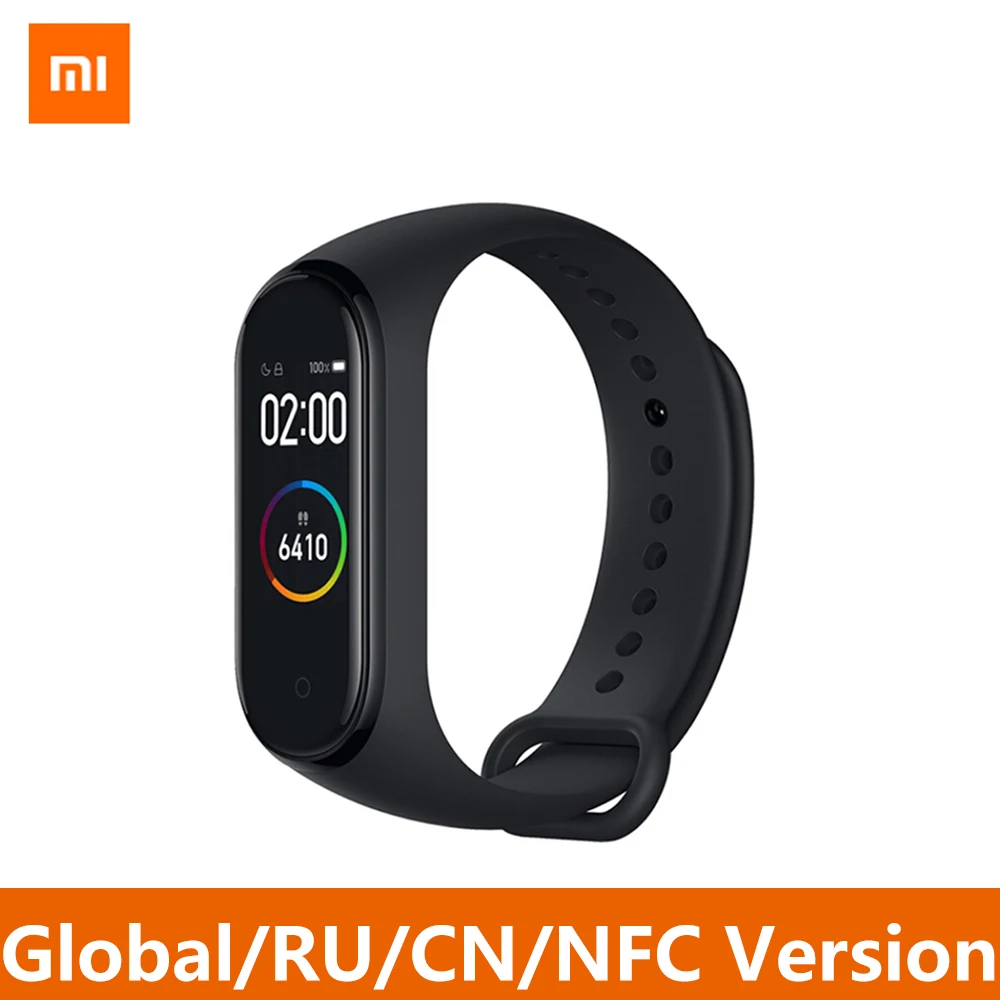 Оригинальный Смарт браслет Xiaomi Mi Band 4 AMOLED цветной сенсорный экран Bluetooth5.0