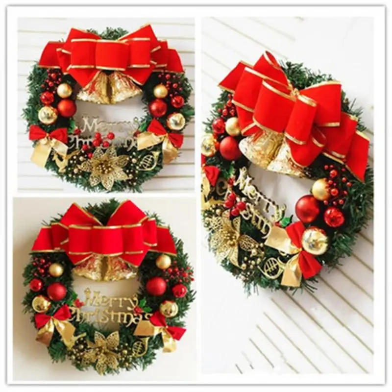 

Christmas Wreath Handmade Rattan Pendant Garland Shopping Mall Christmas Tree Door windows Decoration Wreath Ornaments