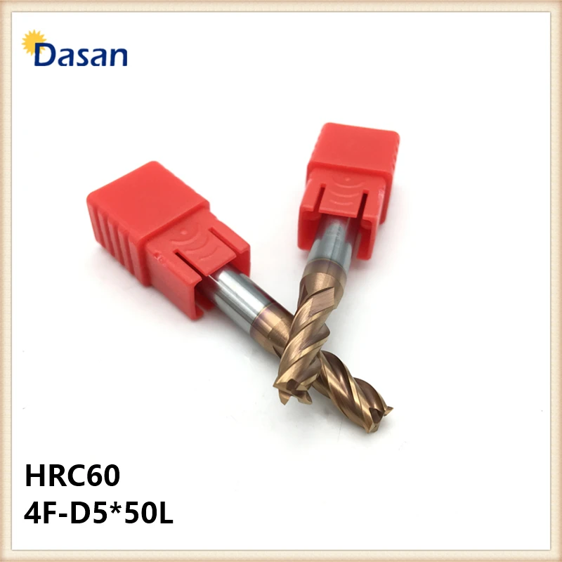 1 шт. Концевая фреза 5 мм 6 HRC60 4F D5 * 50L твердосплавный спиральный плоский токарный