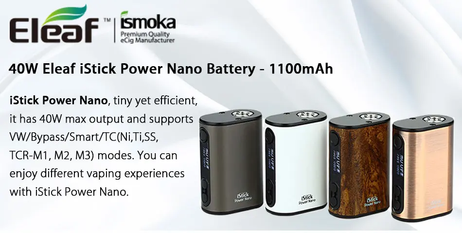 Eleaf iPower 80 Вт 5000 мАч vs istick Power Nano Mod 40 Вт 1100 мАч батарея электронная сигарета мод костюм Melo 3/Nano Tank