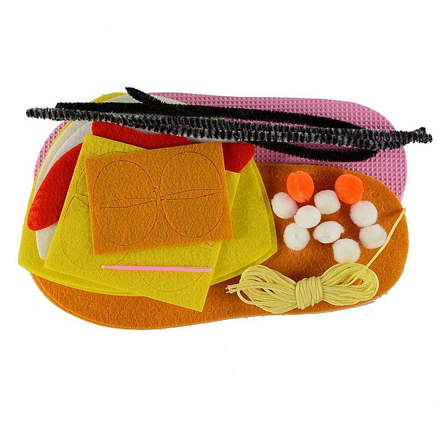 Kids slippers sewing kit for Girls Beginners My First Sewing Kit Handmade Non-woven Fabric Shoes Craft Gifts Educational Toys
