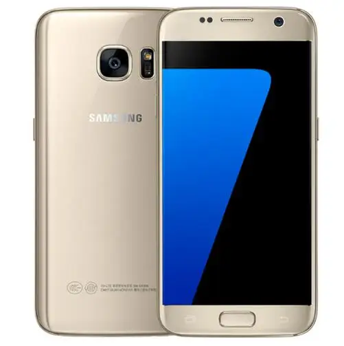 Золотой Samsung Galaxy S7 четырехъядерный 5,1 дюймов 4G ram 32G rom LTE 4G 12MP камера 3000mAh 1440x2560 разблокированный мобильный телефон Android - Цвет: Золотой