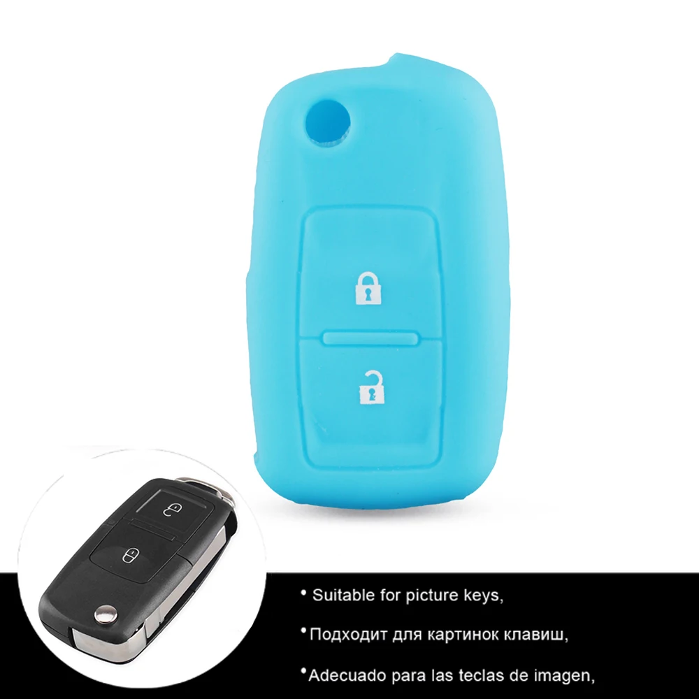 Силиконовый чехол KEYYOU для ключей автомобиля VW Golf Bora Jetta POLO Passat Skoda Octavia A5 Fabia SEAT Ibiza
