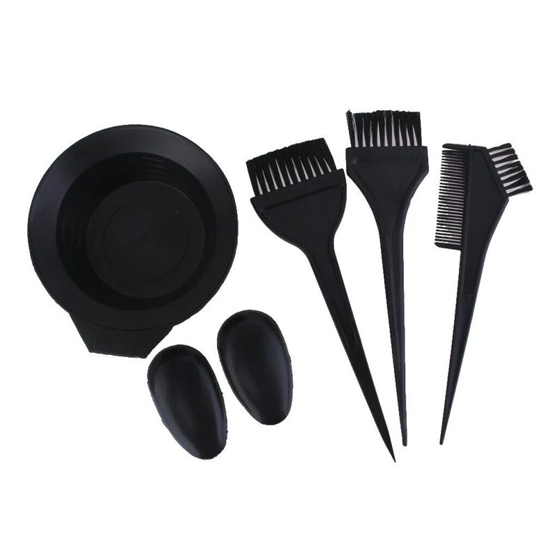 5pcs/Set Hair Color Dye Bowl Comb Brushes Tool Kit Set Tint Coloring Brush Twin High Quality Headed | Красота и здоровье